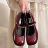 Internet celebrity French small fragrant style thick heel small leather shoes women 2025 new spring and autumn with skirt British style Mary Jane sin