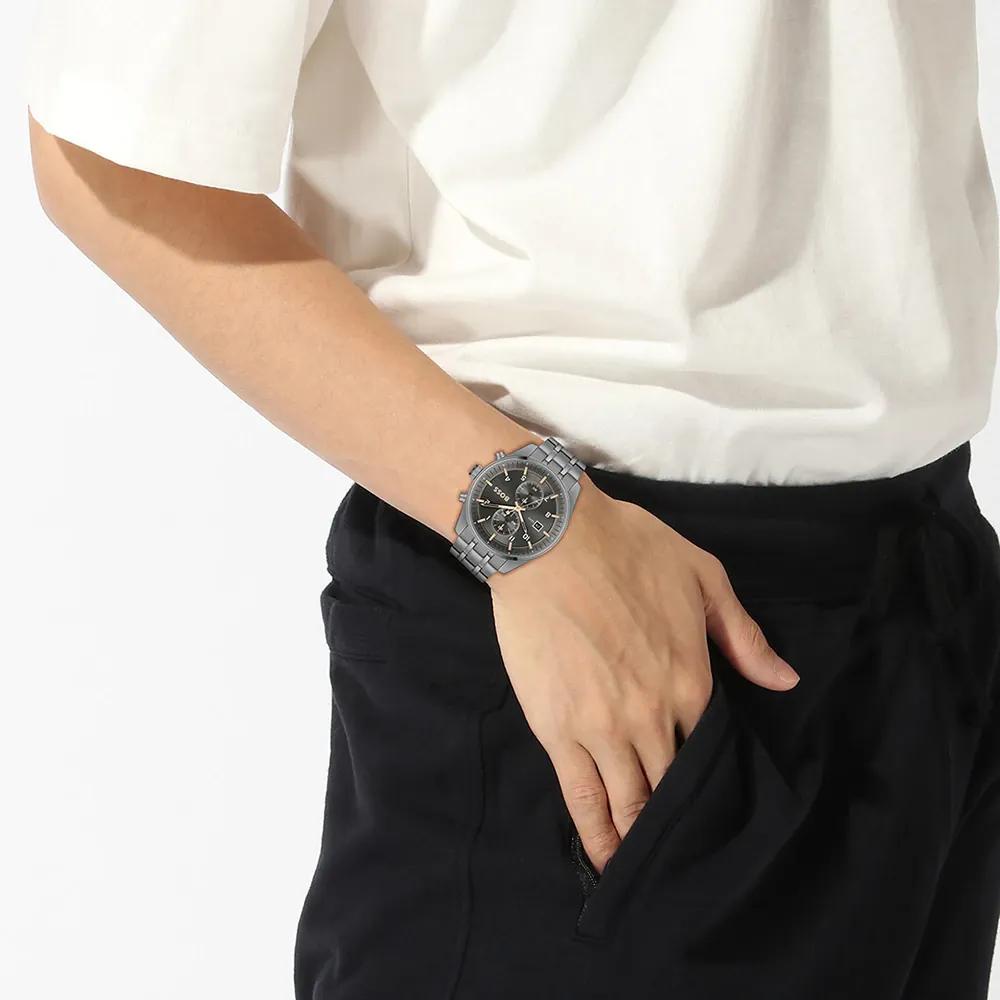 BOSS Orologio da uomo al quarzo Skytraveller Acciaio Inossidabile Grigio Grigio 1514153