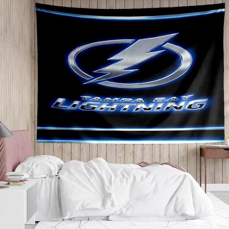 1PC Tampa Lightning Logo Tapestry Accessories Playroom Tapestry, for Bedroom,Livingroom, dormitory Room Wall Decor Fan Birthday Gifts