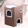 3-Tier Cat Bed House With Multiple Entrances Foldable Pet Nest Indoor Cats Winter Warm Large Size