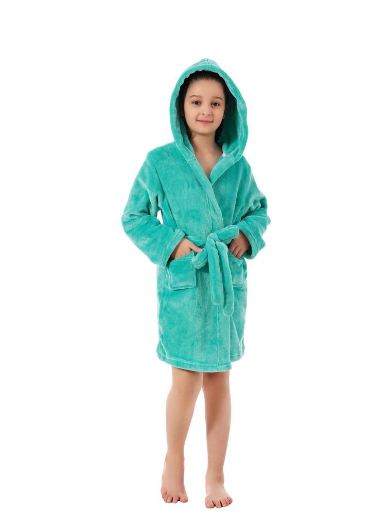 Gemütlicher Baumwoll-Samt-Bademantel für Kinder - Warme TV-Decke Pyjama