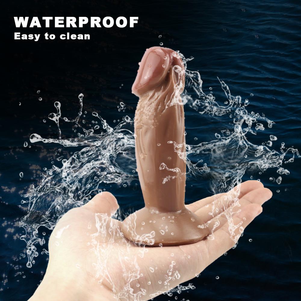Brown Simulation Dildo Super Small Mini Size Female Small Eggless Dildo Backyard Suction Cup Small Anal Plug Sex Toys Shop
