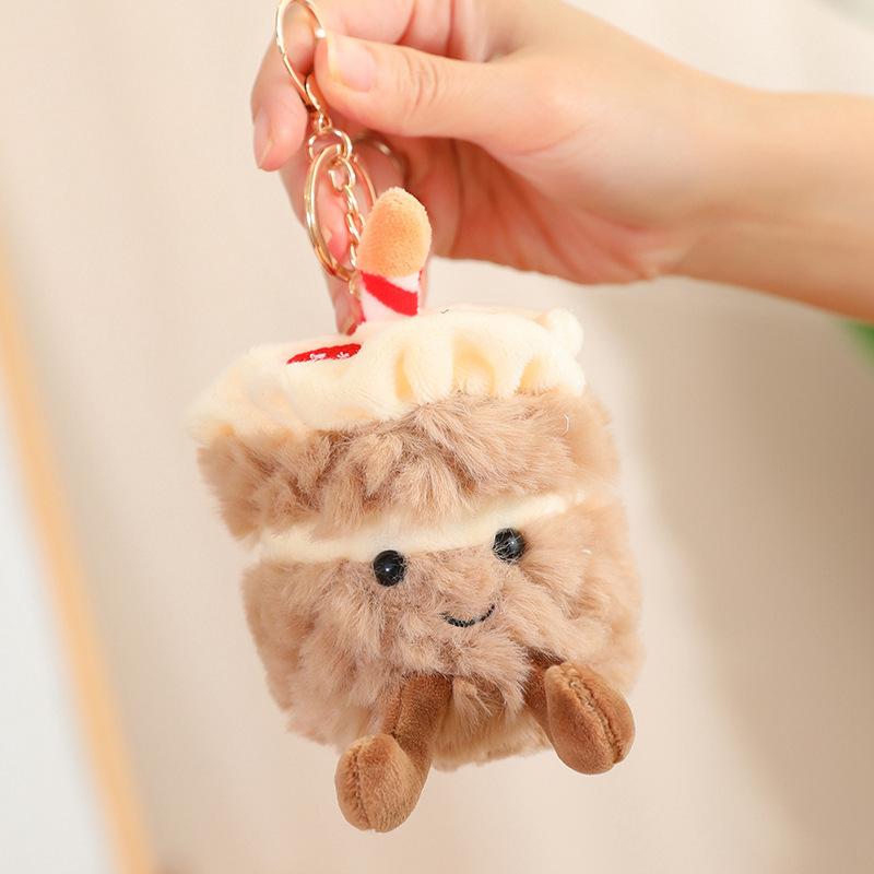 Cute Fun Cake Pendant Succulent Keychain Bag Pendant Simulated Cake Rag Doll Children's Gift