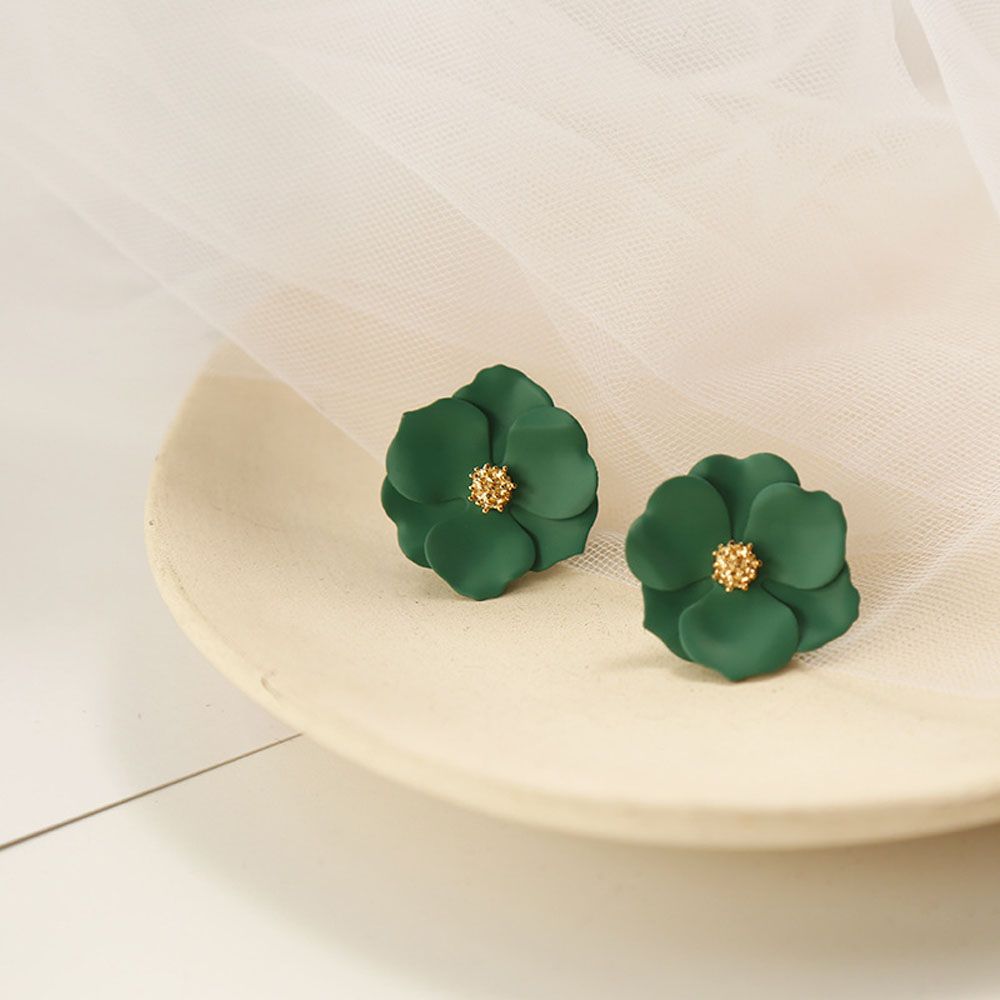 Simple Sweet Girls Flower Petal Women Cute Earrings Fashion Accessories Ear Studs Jewelry