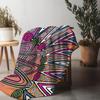 Vibrant Geometric Pattern Blanket for Sofa Bed Travel Camping Living Room Office Conditioning Blanket for All Seasons Gifts