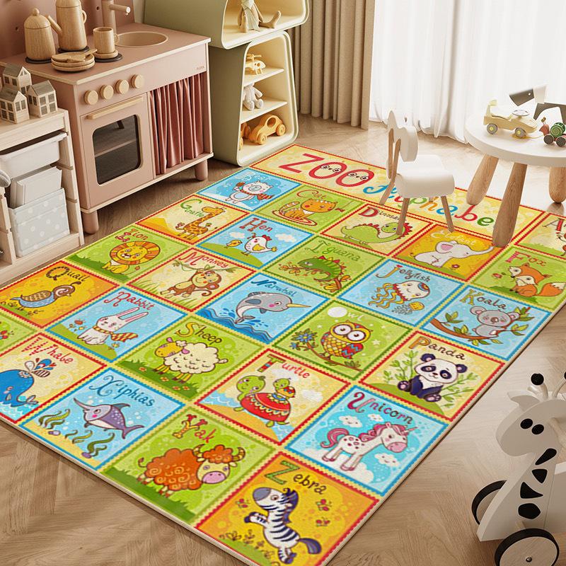 Baby Climbing Mat Household Full Of Dirt-Resistant Washable Crystal Velvet Carpet Kindergarten Children'S Early Education Game Carpet