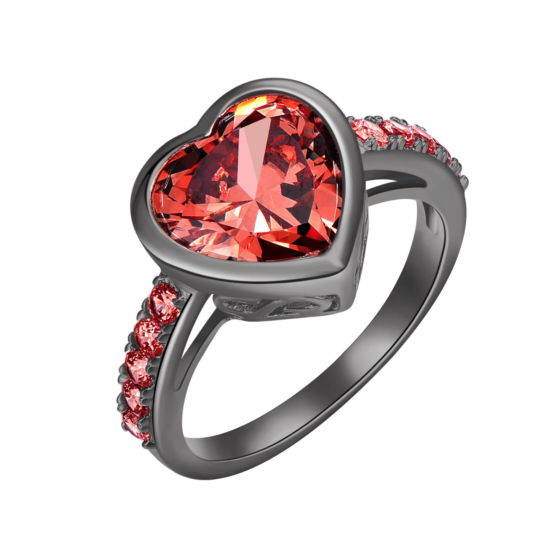 

YLKBTY Кольцо в форме сердца для женщин 9(diameter:18.9mm) красный