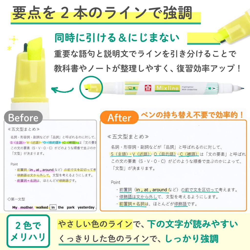 Sakura Mixline Highlighter Juicy Color Cray-Pas Pen, 3-Color Set, VUK-T3A