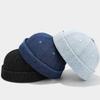 Fashion Denim Docker Cap Brimless Hat Solid Skullcap Solid Color Sailor Cap Beanie Hats Men Women Bucket Cap Adjustable Dad Hat
