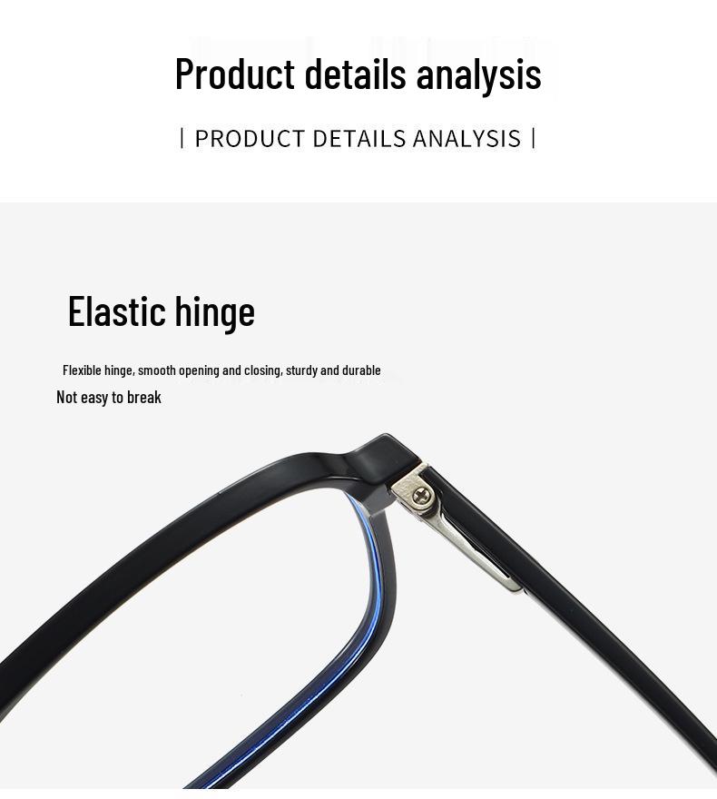 Unisex TR90 Anti-Blue Light Glasses Frame - Street Style, Double Bridge, Flat Lenses