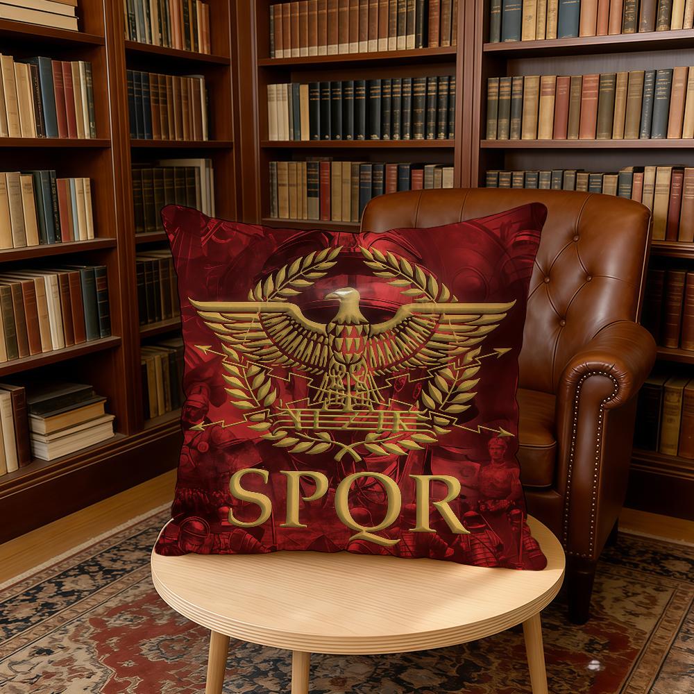 SPQR G-Gold Imperial Eagle Rome Cushion Cover Home Office Birthday Anniversary Gifts Soft Skin Friendly Cushion Cover