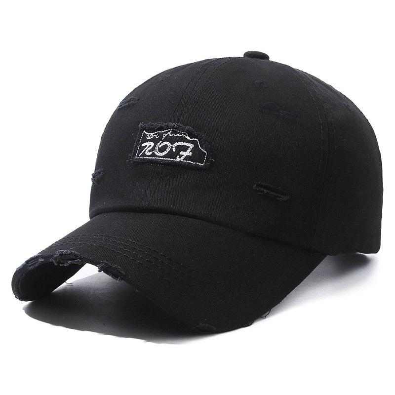 Fashionable Women's Spring and Autumn Letters Ripped Baseball Cap Outdoor Sports Men's Travel Casual Sun Hat Trendy Duckball Cap