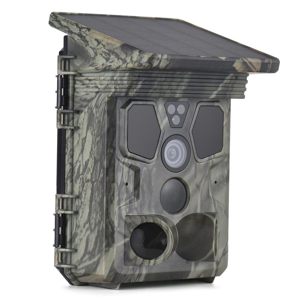 4K 50MP Solcelledrevet Viltkamera 120 graders Deteksjonsvinkel Viltkamera Nattsyn IP65 Vanntett Jaktkamera for