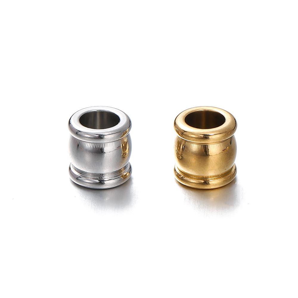10Pcs Stainless Steel Big Holes Spacer Beads 4-10mm Charm Loose Bead for Jewelry Making DIY Bracelets Necklace Jewelry Making