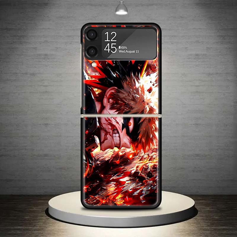 Bakugou Katsuki MHA My Hero Phone Case For Samsung Galaxy Z Flip 7 6 5 4 3 5G Shockproof Cover Z Flip7 Flip6 ZFlip5 Flip3 Flip4