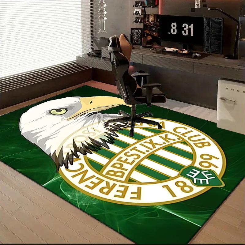 Ferencvaros TC Football Club Rug Game Carpet, Floor Mat for Bedroom Living Room Entryway Rug, Home Decor Idea Gift for Christmas Birthday