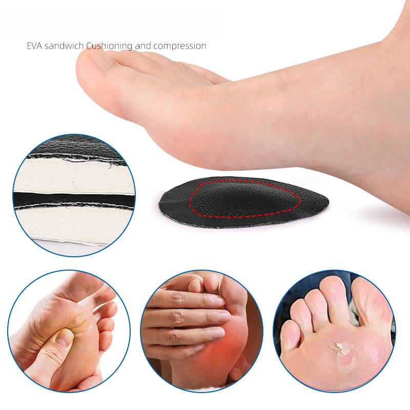 PU Leather Sole Pad Front Sole Metatarsal Soft Shock Absorbing Half Size Pad Adhesive Self-adhesive Anti-wear Sole Insole