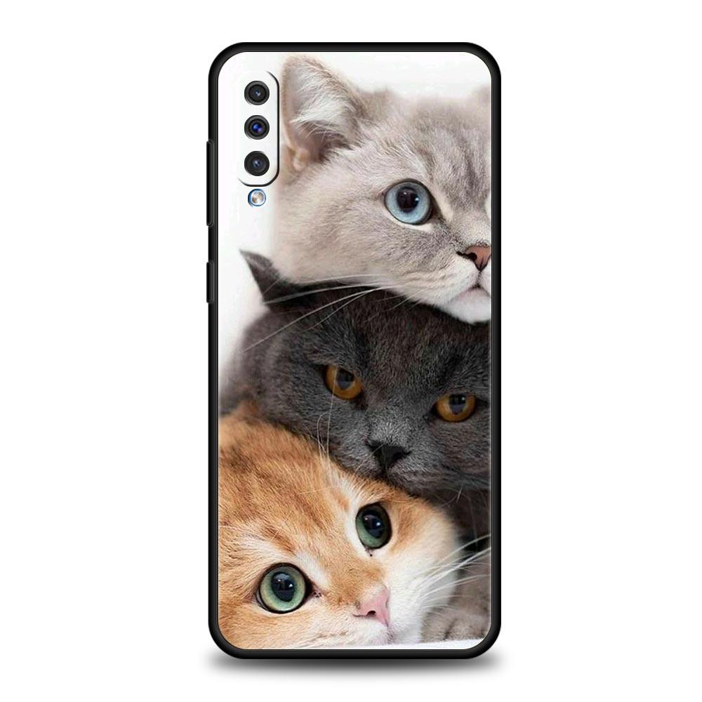 Kawaii Love Cat Phone Case For Samsung Galaxy A56 A36 A26 A34 A17 A16 A06 A14 A12 A54 A72 A70 A24 A22 A20e A52 A50 A40 A32 Cover
