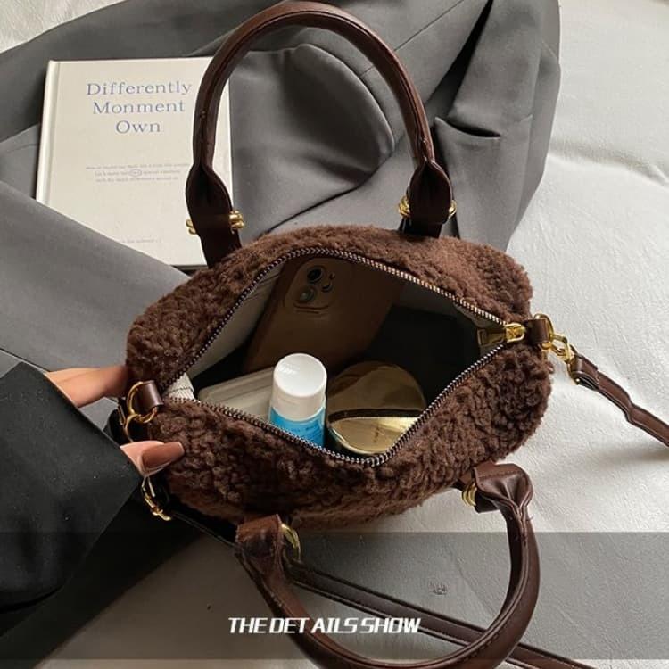 Damen Plüschtasche Schulter Schräg Umhängetasche