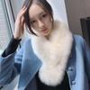 Damen Warmer Faux-Fuchs-Pelz Snood Schal: Dicke Krawattenkragen für Herbst & Winter