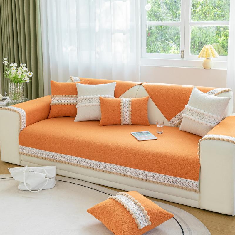 Small Fresh Chenille Sofa Cushion New Four-season Universal Seat Cushion Blanket Non-slip Sofa Cover Cover Cloth Towel