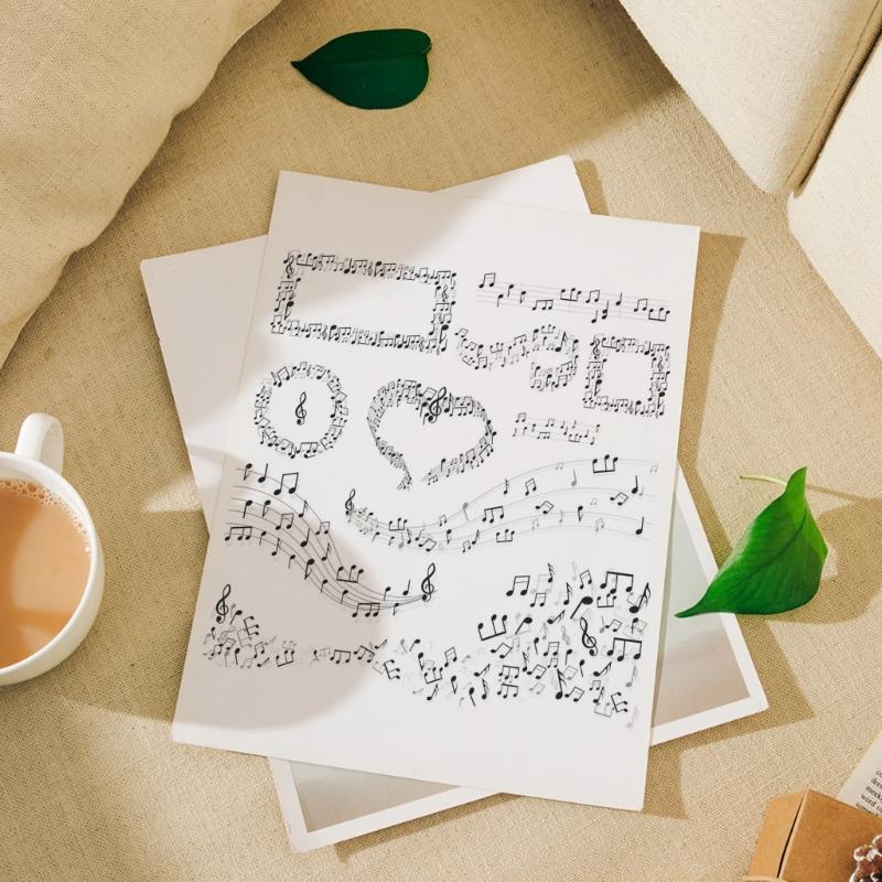 Music-Notes Silicone Stamps Clear Scrapbooking Decorative Stampers for Scrapbooking Journals DIY Album Gift Wrap
