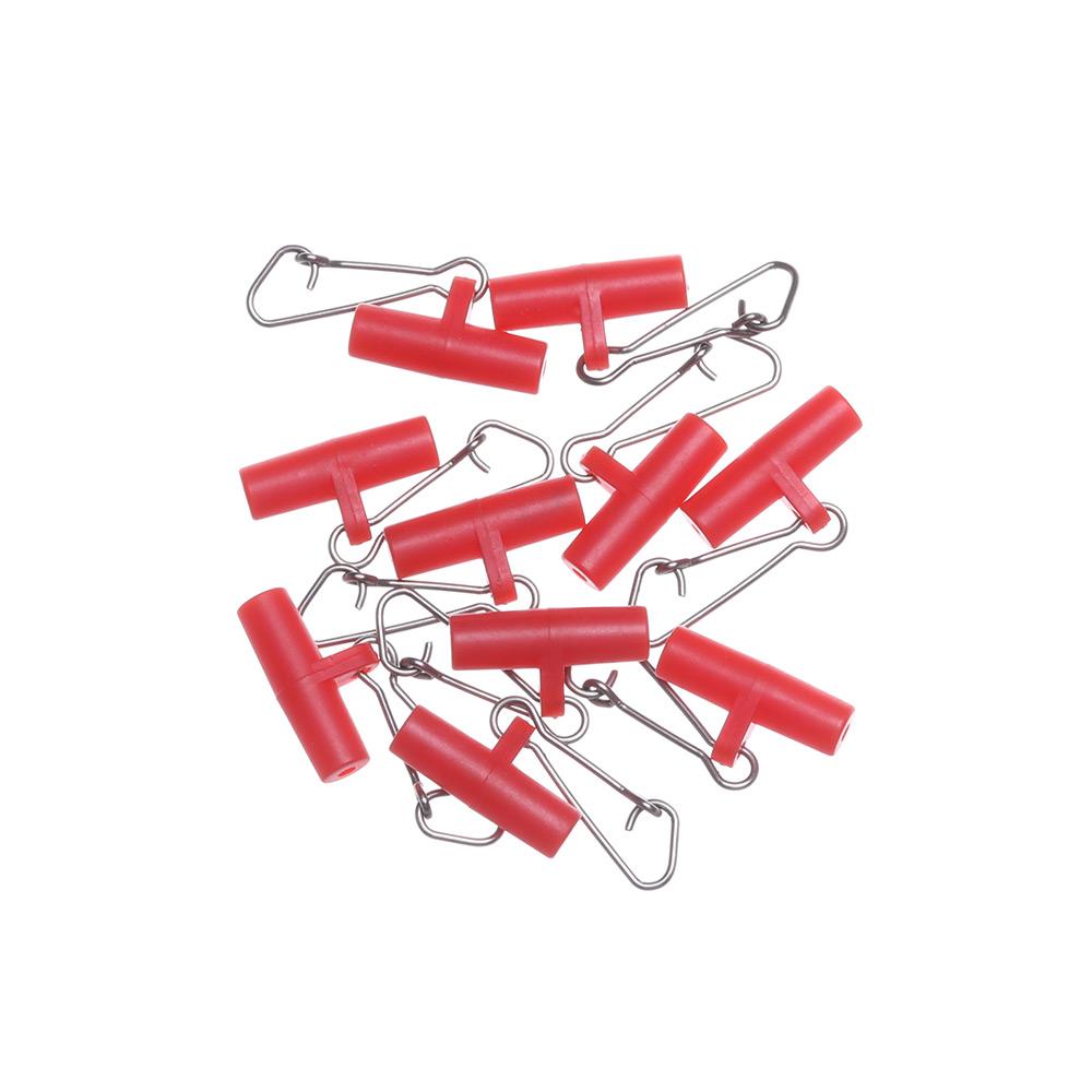 10 Stück Top Widerhaken S/L Kunststoffkopf Wirbel mit Haken Angelblei Schiebeclip Haken Balance Klarer Snap