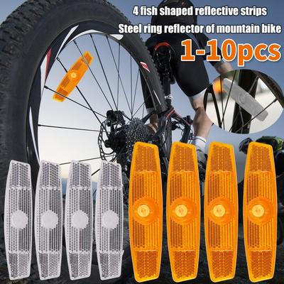 1-10pcs Bike Spoke Reflectors MTB Bicycle Warning Spoke Safety Reflector Bike Fish-shaped Wheel Rim Light Reflective Light