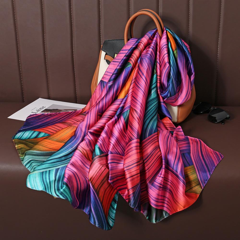 Irregular Striped Scarf Fashionable Professional Scarf Long Scarf Spring and Autumn Scarf Windproof Shawl