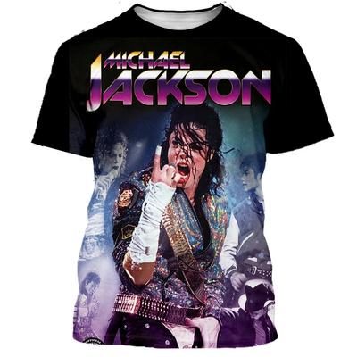Michael--Jackson Koning van de Pop RIP Rap Stijl 3D T-shirt S-5XL 100% polyester