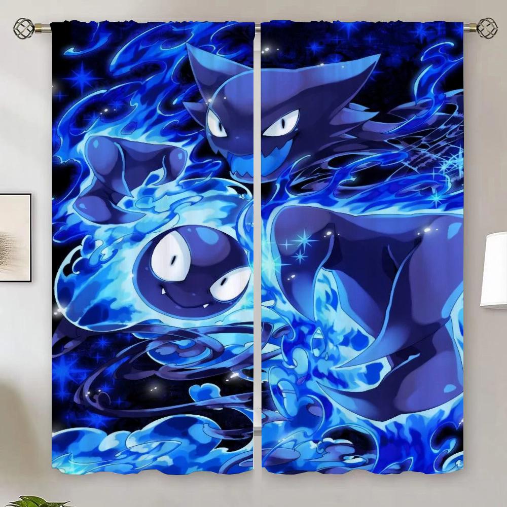 Cortinas para Interior de P-Poke-mon para Decoración de Dormitorio Tentáculos Cortina Opaca 100% Cortina para Salón Lazos Partición