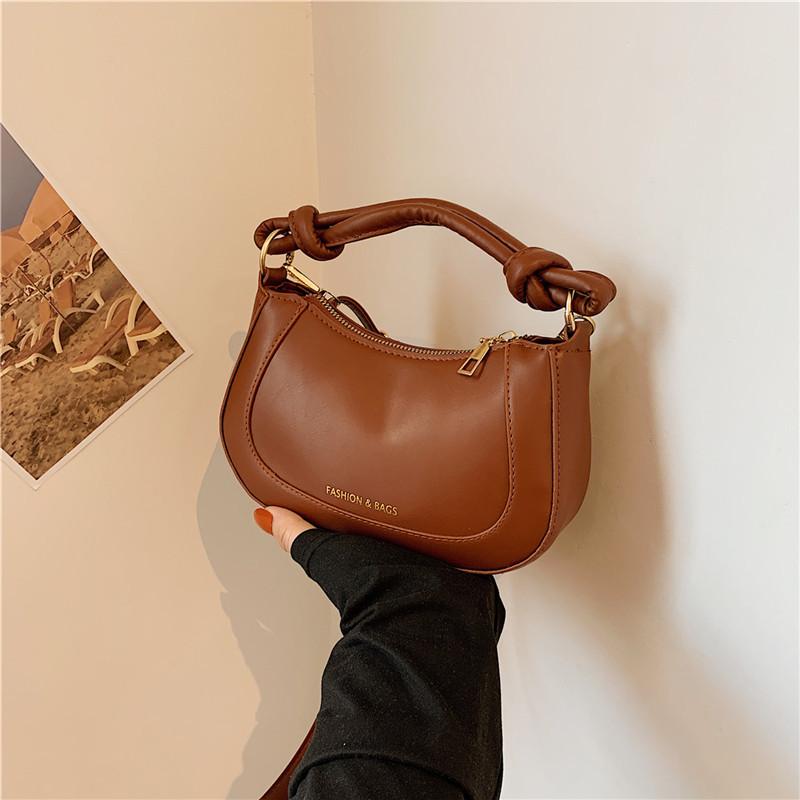 

Knot handbag 2025 spring new versatile ins foreign style shoulder messenger bag small square bag women s bag Korean version tide коричневый