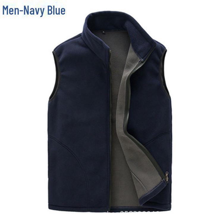 Vestă polară unisex: Gros, cald, de culoare solidă, perfect pentru activitățile în aer liber de toamnă/iarnă