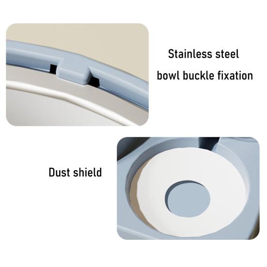 2-in-1 Pet Feeder Tilted Dog Food Bowl with 700ml Automatic Water Dispenser Stainless Steel Bowl Food And Water Feeder for Cats Dogs
