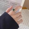 Emerald Zircon Adjustable Ring for Girls: Luxurious, Exquisite, Sparkling Finger Jewelry.