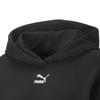 Puma Logo Print Hooded Pullover Sweatshirt Women Tops Black 673576-01