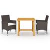 VidaXL 3-Piece Garden Dining Set Table and Patio Dining Chairs Outdoor Dining Furniture Living Room 3068686