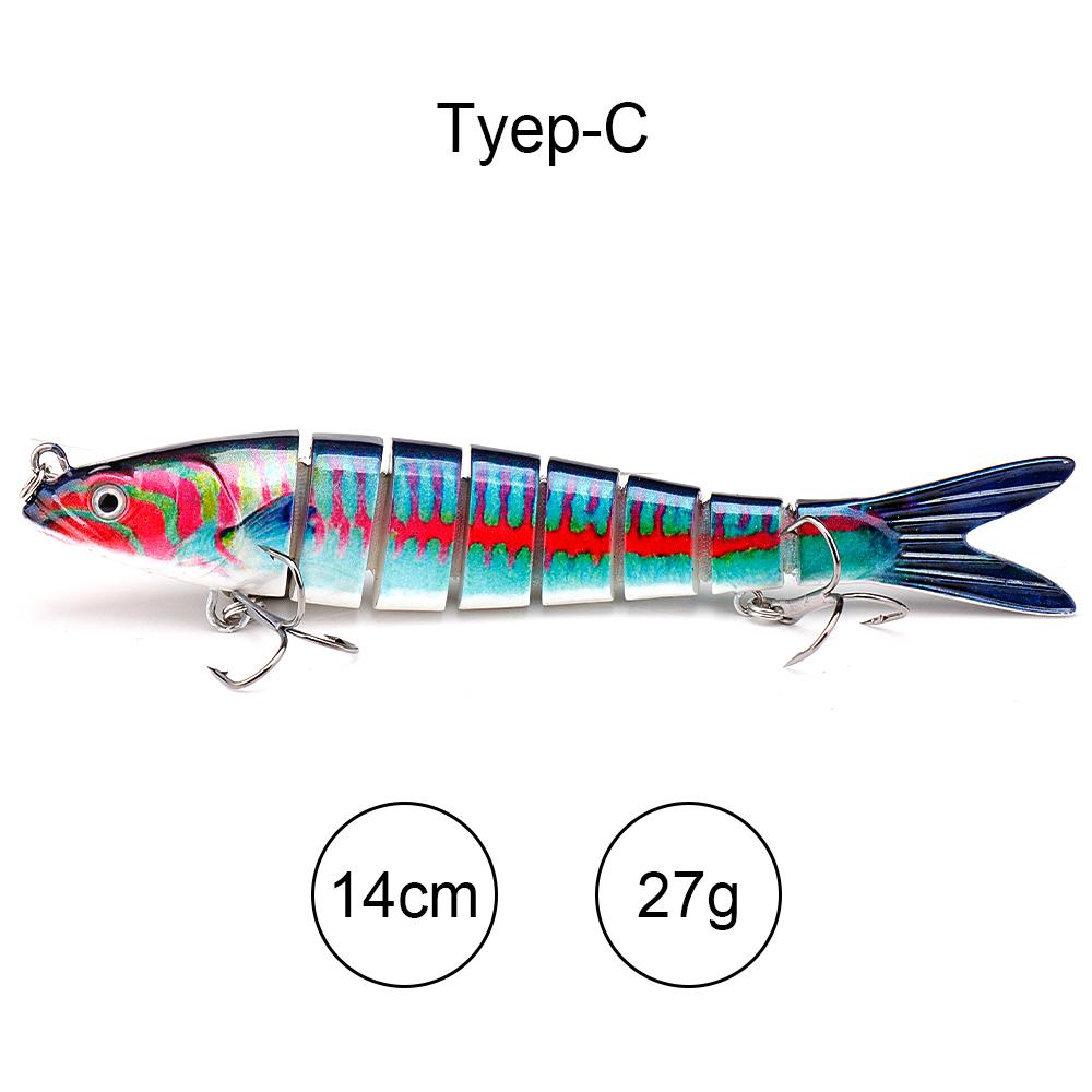 

8-сегментная тонущая приманка 13,5 см 19 г воблер твердая приманка для ловли щуки реалистичный свимбейт