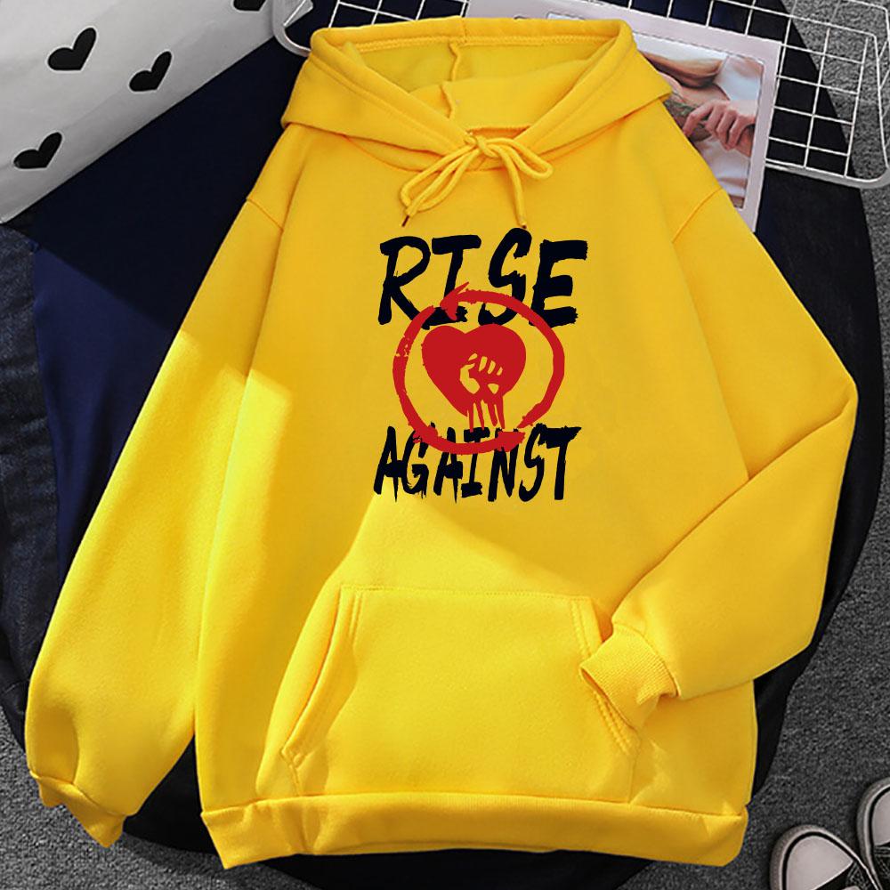 Heavy Mental Rise Against Hoodies Streetwear Unisex Winter Long Sleeve Casual Sweatshirts Women Clothes Hooded