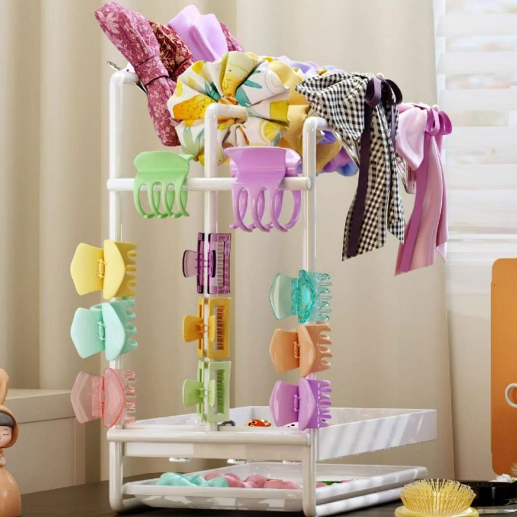 Practical Hair Tie And Bows Organizer Stand Jewelry Storage Solution For Headbands And Claw Clips In Bedroom Or Bathroom