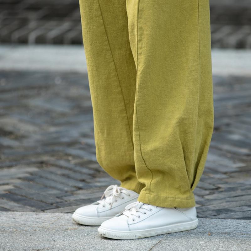 25 Autumn Cotton Linen Women's Literary Patchwork Casual Lantern Pants - Slimming, Versatile Long Trousers