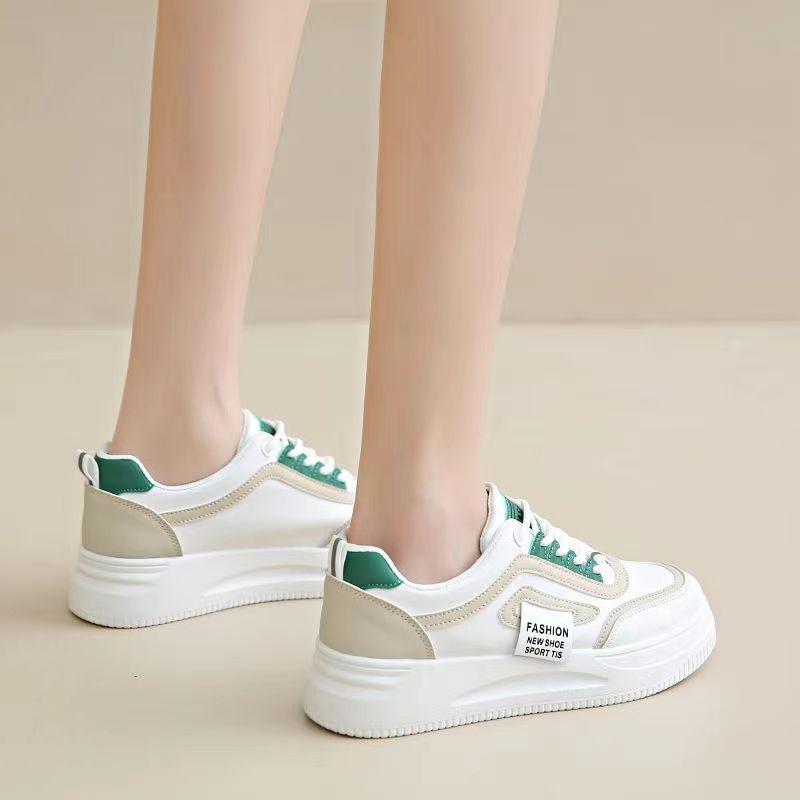 White Shoes Women's Autumn New Platform Height Increasing Women Shoes All-Matching Casual Sports Board Shoes