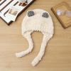 Winter Hat Women's Plush Cute Frog Ears Versatile Lace-up Wool Hat Warm Plush Thickened Headhat