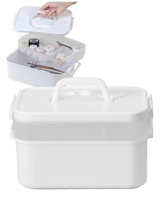 S.fields.inc Nail Storage Case, Toolbox, 2 Tiers, Nail Parts, Gel Nails, Portable, PP