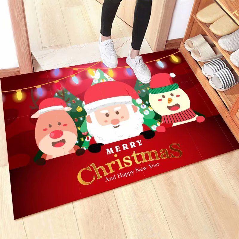 Home Christmas Front Door Porch Carpet Floor Mat Halloween Living Room Coffee Table Mat Bathroom Thick Non-slip