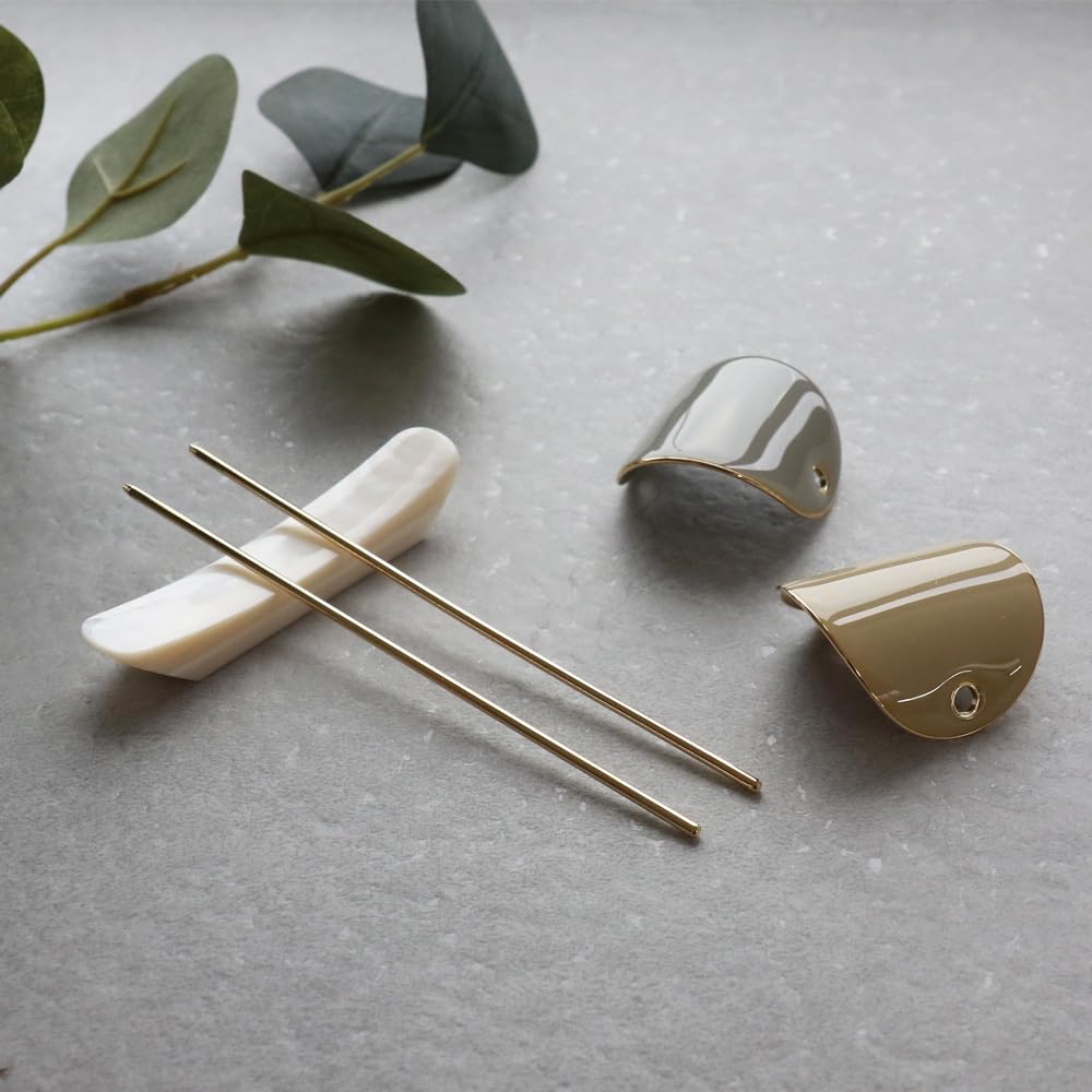 JewelVOX Majeste Kanzashi Hair Accessory for Simple and Stylish for Perfect for Kimono and Adults Women, Updos, (Khaki)