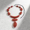 Stylish Retro Geometric Resin Necklace Handmade Beaded Personality Exaggerated Design Sense Collarbone Chain