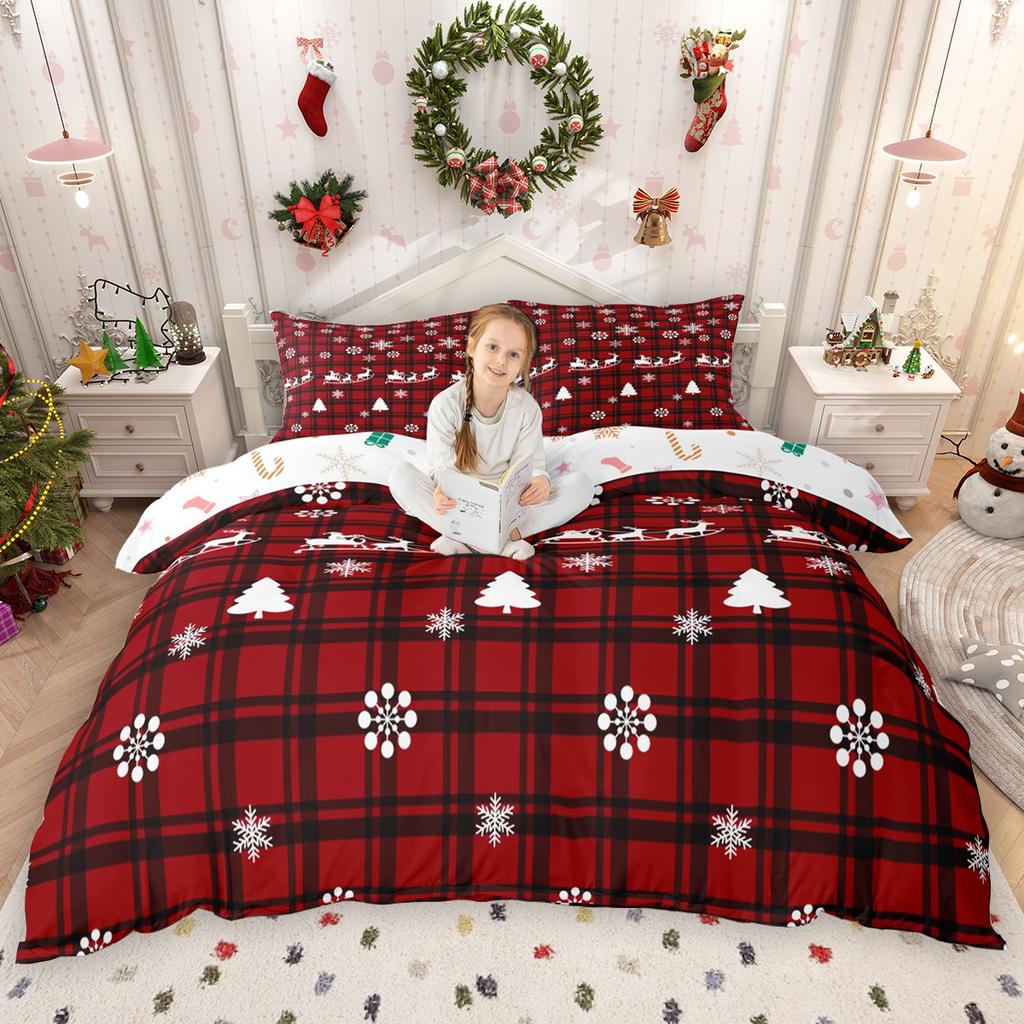 Comforter Homewish Kids Merry Christmas For Girls Boys Snowman Snowflake Bed Set Xmas Tree Santa Claus Set