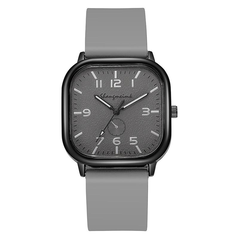 Square Shell Personalized Creative Men S Watch Fashion Retro Silicone Belt Student Quartz Watch Men серый