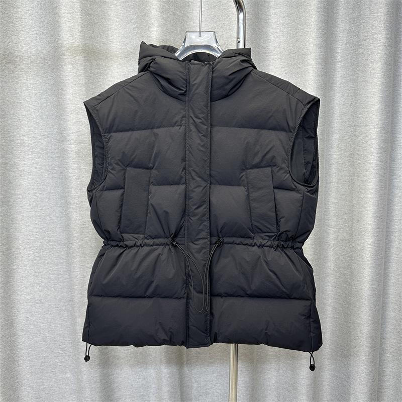 waist thickened down vest women's new winter loose hooded short thin vest large size vest tide